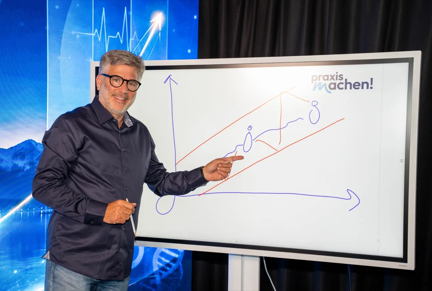 Dr. Ralf Schauer erklärt am Whiteboard – Wissen für Existenzgründer